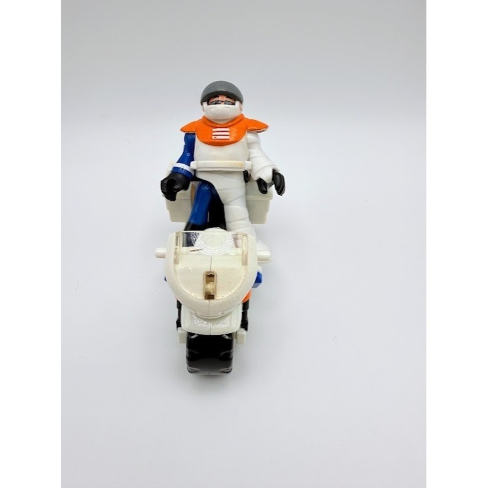 HTF Fisher Price Imaginext police white motorcycle crash ambulance suit